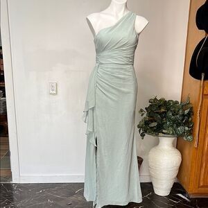 Azazie One-Shoulder Mint Dress